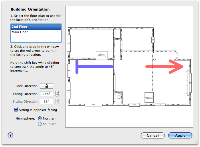 Calculate the center of any shaped building.